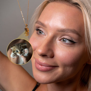 Kitten Photo Necklace Photo Personalised Necklace - Photo Necklace - Photo Projection Necklace Necklace Brother & Sisters